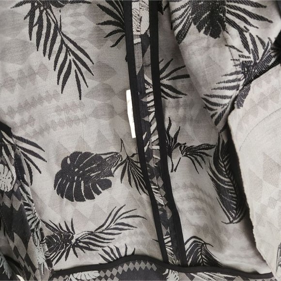 VERSACE Jeans | Jacquard blazer leafs silver gray sz L - Picture 4 of 8